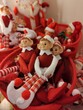 Closeup of cute toys of elf in red color