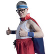 PNG file no background Funny superhero posing and giving a thumbs up