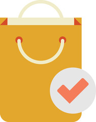 Canvas Print - shopping bag and check mark illustration in minimal style