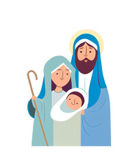 Christmas nativity scene of born child baby Jesus Christ in the manger with Joseph and Mary.illustration Christmas Nativity Scene of baby Jesus in the Christmas with Mary and Joseph.png file cartoon.