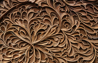 Intricate wood carving texture