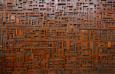 Wall Mural - Intricate wood carving texture