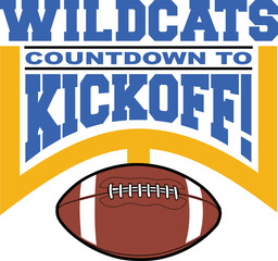 Wall Mural - football countdown to kickoff - wildcats is a team design template that includes text, a graphic goa