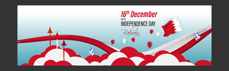 Vector illustration of happy Bahrain independence day