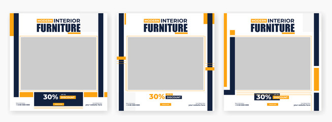 Wall Mural - modern furniture social media post banner template