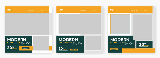 Wall Mural - modern furniture social media post banner template