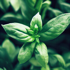 Wall Mural - close up of green leaves