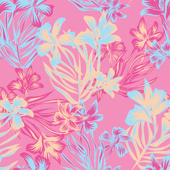 Oriental Floral Seamless Pattern Design Background