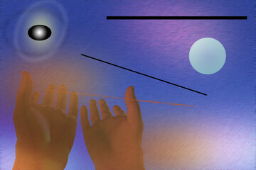 Wall Mural - abstract with human hands