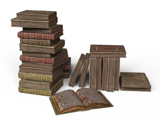 Wall Mural - Antique books, 3D illustration