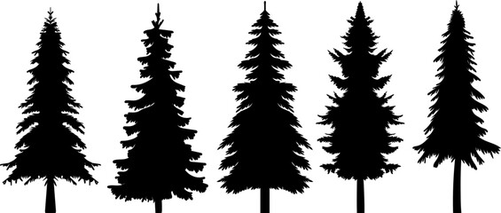Wall Mural - christmas tree silhouette design vector isolated