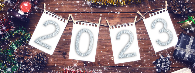 New year 2023 background, holiday, winter, card, congratulation, december.