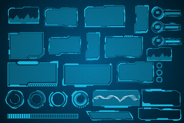 Wall Mural - futuristic user interface elements frame holographic elements of the hud user