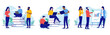 © Knut - Teamwork collection - Set of vector illustrations of people working in teams on white background