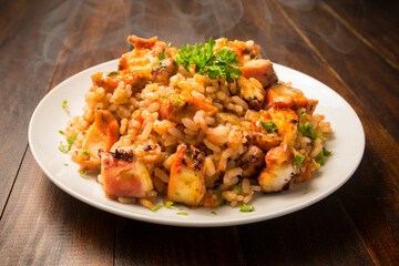 Arroz con pulpo