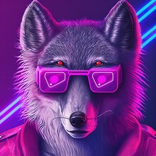 Synthwave Wolf Retrowave