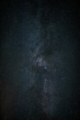 Canvas Print - Long exposure shot of the mesmerizing starry night sky, in a vertical shot - great for a background