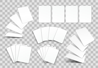 Set of playing cards mockups. Blank playing cards