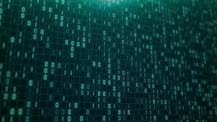 Technical environment of programming binary digits. Modern technology hex code. Futuristic digital abstract background. Cryptocurrency and bitcoin concept. Big data programmer software computer.