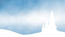 Looped Christmas And New Years Holiday Snowy Landscape With Trees And Blue White Snowy Copy Space Sky Animation Backgrounds.