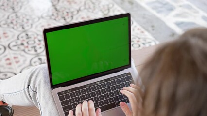 Female Working Outdoor with Laptop Computer