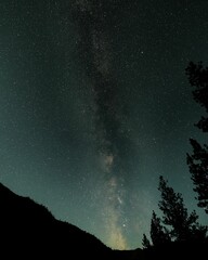 Canvas Print - Milky Way over the mountain