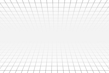 Wall Mural - horizontal infinity perspective grids top and bottom. tile floor and ceiling texture. checkered plan
