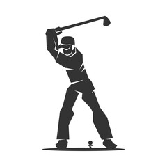 Wall Mural - golf logo. Man Golfing logo. golfer logo. Icon Illustration Brand Identity