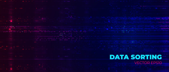 Wall Mural - glitch on dark background. abstract vector digital backdrop