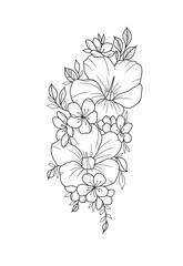 Sticker - illustration of flowers tattoo