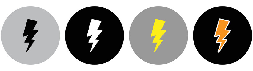 Canvas Print - set icon thunderbolts. style your sign symbol for app and web, vector illustration