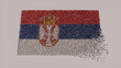 © RocknRoller Studios - Aerial view of a Crowd of People, gathering to form the Flag of Serbia. Serbian Banner on White Background.