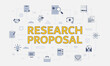 © teguhjatipras - research proposal concept with icon set with big word or text on center