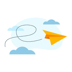 paper plane, message has been send concept illustration flat design vector eps10. modern graphic element for landing page, empty state ui, infographic, icon