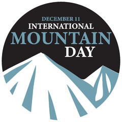 Wall Mural - international mountain day text for poster design
