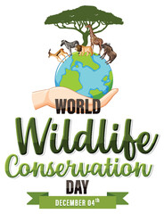 Wall Mural - world wildlife conservation day banner design