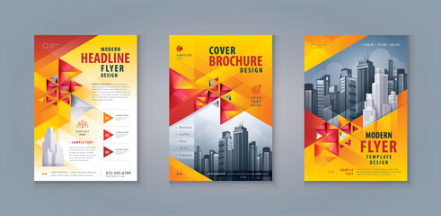 Wall Mural - corporate book cover design template, business leaflet brochure flyer a4 size design set. business f