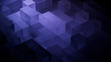 Perfectly Aligned Translucent Blocks. Purple And Black, Contemporary Tech Wallpaper. 3D Render.