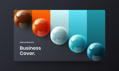 Wall Mural - trendy poster vector design concept. multicolored 3d spheres company cover illustration.