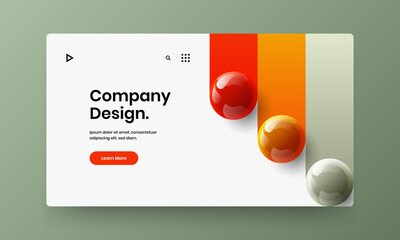 Wall Mural - vivid brochure vector design template. simple realistic balls site illustration.