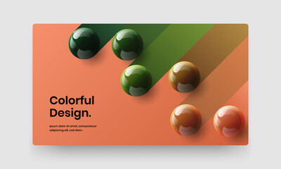 Wall Mural - abstract placard design vector layout. unique 3d spheres front page concept.