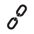 broken chain link vector icon. Wreck chain link icon symbol
