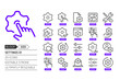 Settings 01 related, pixel perfect, editable stroke, up scalable, line, vector bloop icon set.
