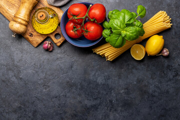 Canvas Print - Ingredients for cooking. Italian cuisine