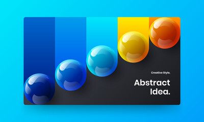 Canvas Print - modern 3d spheres website template. unique handbill vector design illustration.
