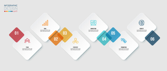 Infographic template business concept with step.