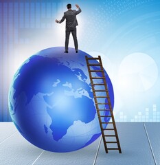 Wall Mural - Businessman on top of the world