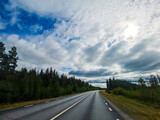 Fototapeta  - road in the mountains , picture taken in Sweden, Europe