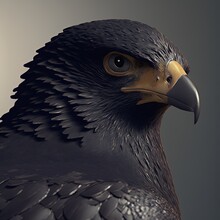 Ultra Realistic And Sharp Image Of A Black Hawk Bird