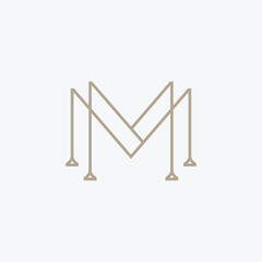 Wall Mural - mm lettermark monogram logo vector